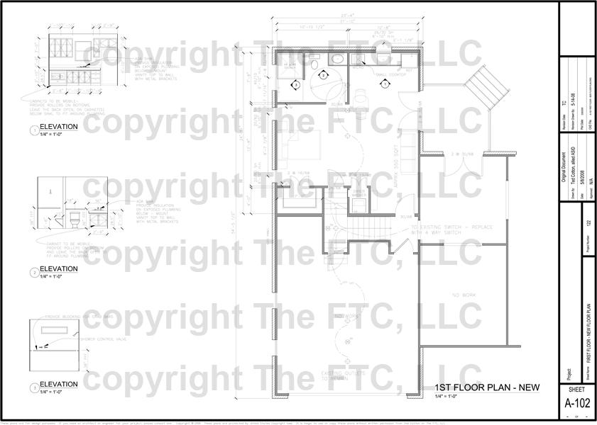 D:\TheFTC\Projects\Addition and Renovations for Bill Dixon and Jennifer Downey\Sheets\A-102 First Floor - New Floor Plan A-101 