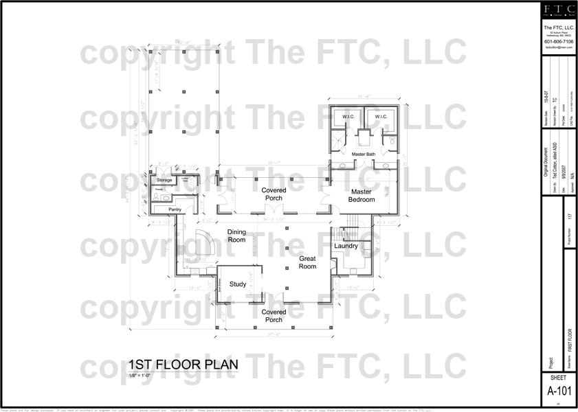 D:\TheFTC\Projects\Addition and Renovations for Bill Dixon and Jennifer Downey\Sheets\A-102 First Floor - New Floor Plan A-101 