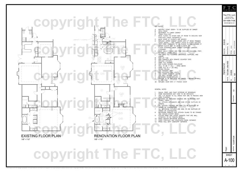 D:\TheFTC\Projects\Addition and Renovations for Bill Dixon and Jennifer Downey\Sheets\A-102 First Floor - New Floor Plan A-101 