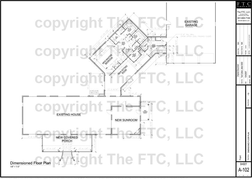 D:\TheFTC\Projects\Addition and Renovations for Bill Dixon and Jennifer Downey\Sheets\A-102 First Floor - New Floor Plan A-101 